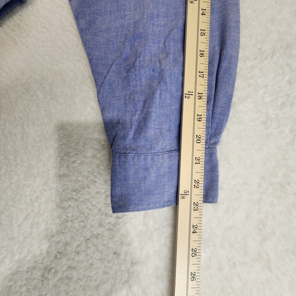 VTG Chambray Western Shirt Embroidered Boots Size Large #1450 - Picture 14 of 16